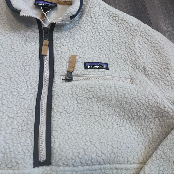 Patagonia Retro-X Teddy Sherpa Off White Thermal 1/4 Zip Size L - Picture 3 of 8